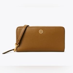 Tory Burch Robinson Zip Continental Wallet Bistro Brown